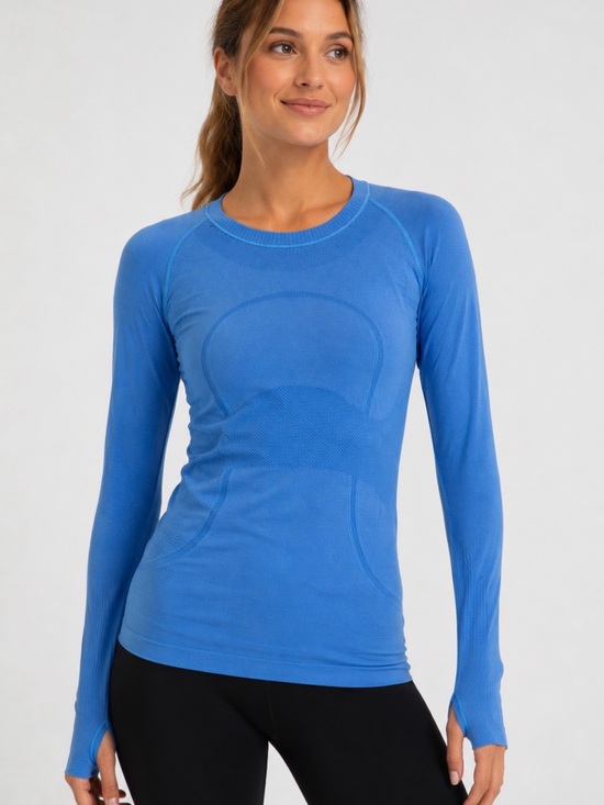 lululemon athletica Tops - Lululemon Swiftly Tech Long Sleeve Shirt - Blue - Size 4 - Thumbholes